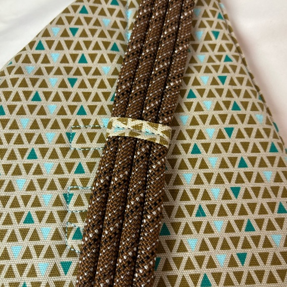 Kavu Rope Sling Bag Backpack Beige Teal/Brown Triangle Geometric Mini Specks - Picture 3 of 8